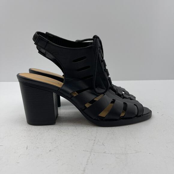 Women Open Toe Lace Up Block Stacked Chunky Heel Slingback Soda Sandal Sz 9 - Picture 6 of 11